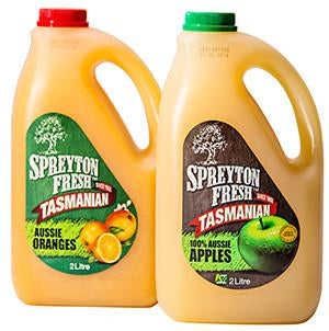 Tassie Apple or Orange Juice 2Lt